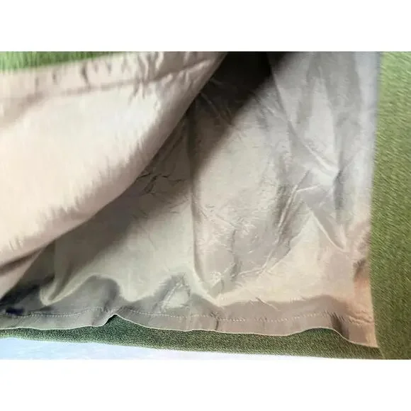 Ferre Gianni Skirt Womens 22 Olive Green Solid  Zip Back Slit Lined Career - Picture 9 of 13